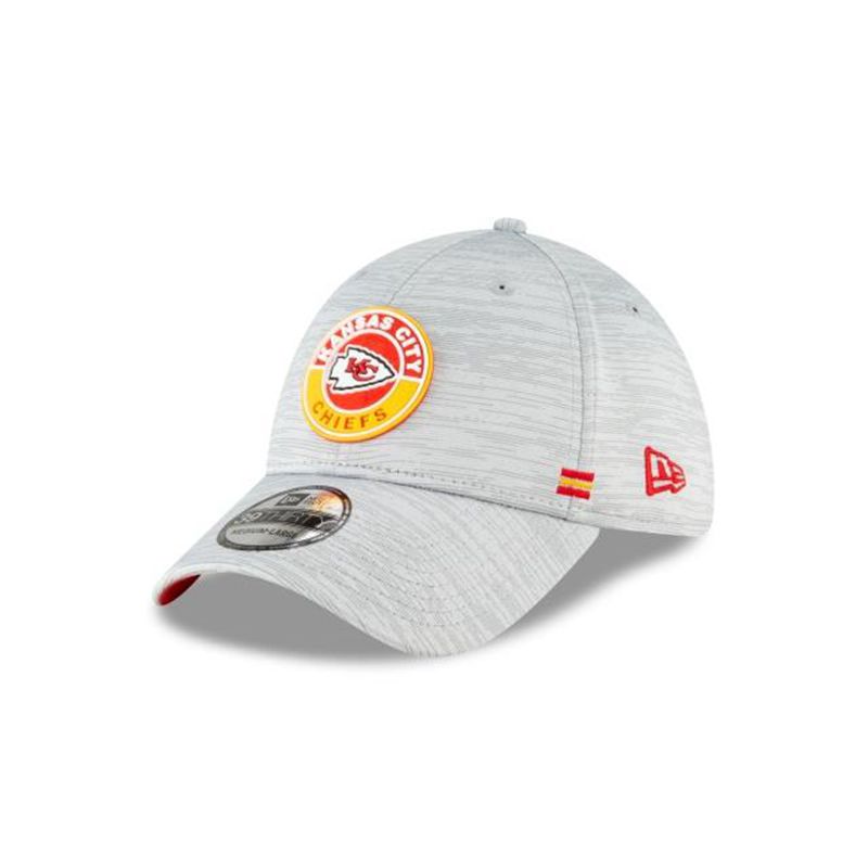 NFL Kansas City Chiefs Official Fall Sideline 39Thirty Stretch Fit (GSL7145) - Grey New Era Caps